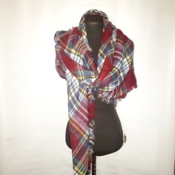 Oversize plaid blanket scarf - Picture 3 of 4
